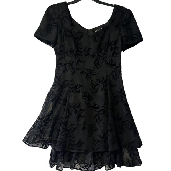 Vintage Amanda Taylor Women's 10 Chiffon Floral Burnout‎ Dress Gothic Goth Alt - Picture 1 of 9